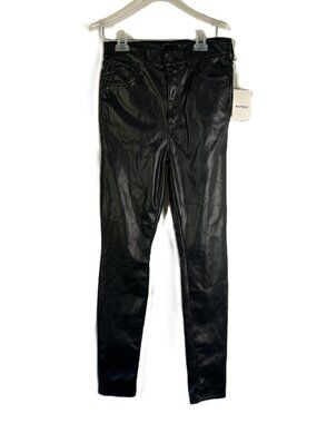 Mother Super Swooner Wax on Wax off Vegan Leather Pants Skinny NWT (FLAW)